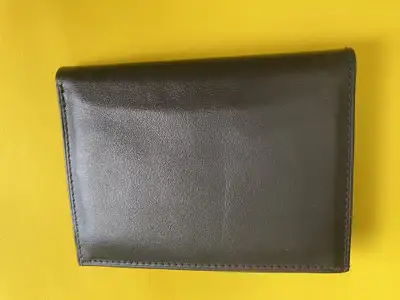 A GREAT GIFT new men's leather wallet black cow hide smooth surf, View more