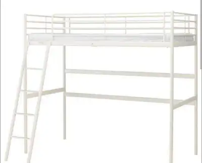 Ikea SVÄRTA white metal loft bed, View more