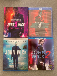 John Wick Chapter 1 2 3  Keanu Reeves bluray new and EUC