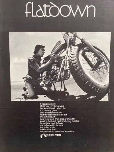 1972 Hang Ten T Shirts w/BSA Motorcycle Original Ad , View more