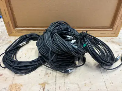 10 microphone cables, varying lengths., View more
