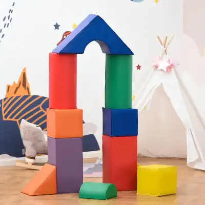 Brand new in 2 carry bags 11 Piece Soft Play Blocks Kids Climb and Crawl Gym Toy Foam Building Non-T...