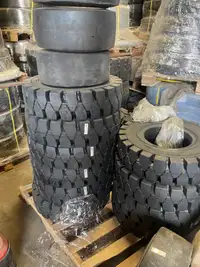 Forklift and skidsteer tires installed on site 