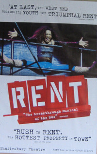 Rent The Musical 1998 Original BUS SHELTER Poster Playbill HUGE