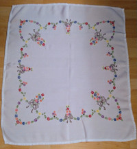 Vintage, Cotton Tablecloth with Embroidery
