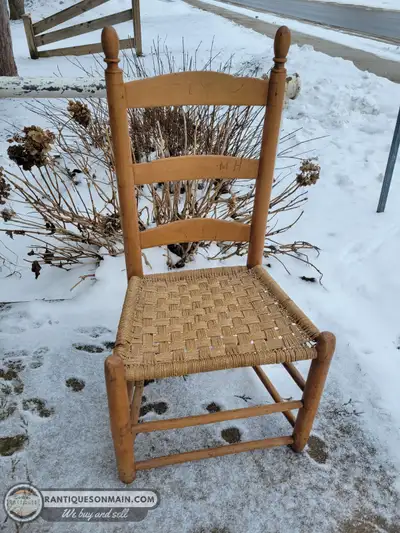 Antique Ladderback Primitive Chair, View more
