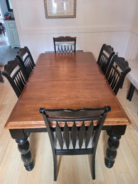 Large Country Style Solid Wood Dining Set
