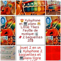 Xylophone piano complet Little Tikes 2 baguettes Rare 20$