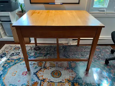 Beautiful antique birch double-sided desk, View more