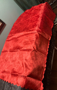 Red satin Table Cloth 