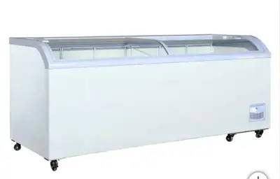 Features: Convertible from Freezer to Fridge 6 Wire Baskets Interior LED Lighting Low-E Sliding Glas...