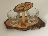 Vintage kitschy mid century Cape Cod  shotglass bar set
