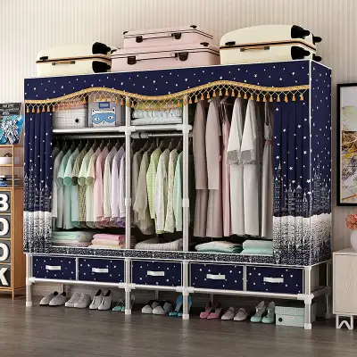 2M Steel Frame 25MM Steel Pipes Drawer-Style Closet, View more