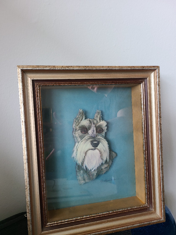 Kitschy Decor Shadowbox Dog Vintage Art Picture in Arts & Collectibles in City of Toronto - Image 3