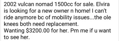 Elvira is looking for a new owner and home! See attached photos for more info on the beautiful bike!...