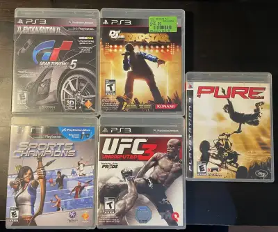 PS3 - 5 boitiers de jeux, View more