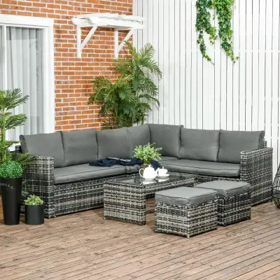 8 seater sofa, 6 Piece Rattan Garden Furniture Set, View more