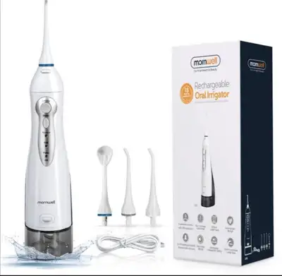 Mornwell Oral Irrigator USB Rechargeable Water Flosser Portable Dental Water Jet 300ML Water Tank Wa...