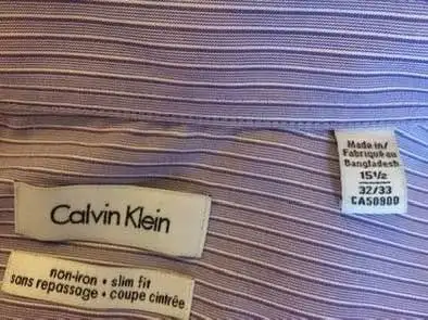 Men’s Calvin Klein purple striped shirt $15, size 15 1/2", 32/33 in Men's in Oakville / Halton Region - Image 4