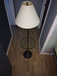 Lamp with glass shelf 