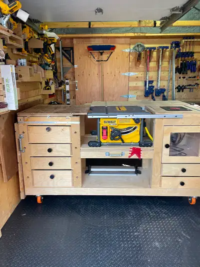 Banc de scie Dewalt Sans fil DCS7485 avec 'Workbench' Mobile, View more