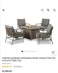 Patio set with fire table 