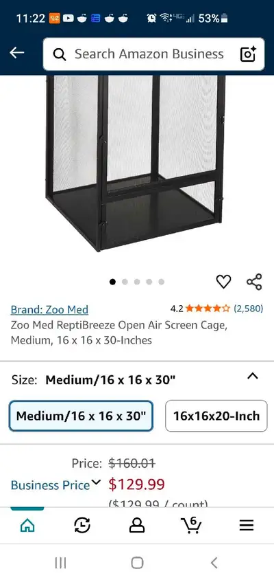 This is a used Zoo Med Repti Breeze Open Air Screen Cage, measuring 16x16x30 inches, perfect for pro...