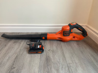 Black & Decker electric leaf blower with charger