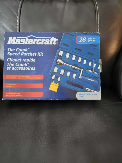 This Mastercraft Speed Ratchet Kit is new, containing 28 pieces for both Metric and SAE sizes, desig...