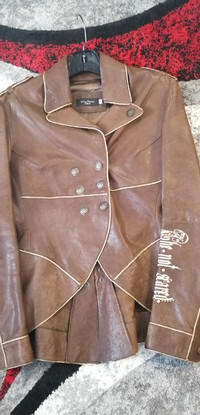 Manteau de cuir véritable