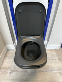 Duravit Matte Black Wall Hung Toilet With Seat
