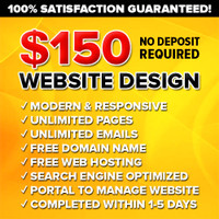 $150 ✨ EXPERT WEB+LOGO DESIGNER ✨ NO UPFRONT PAYMENT