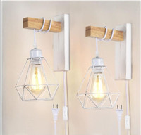 Plug-in Wall Sconces Industrial Wall Lamp - Retro style -2 light