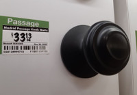 Matte black passage door knobs set of 4