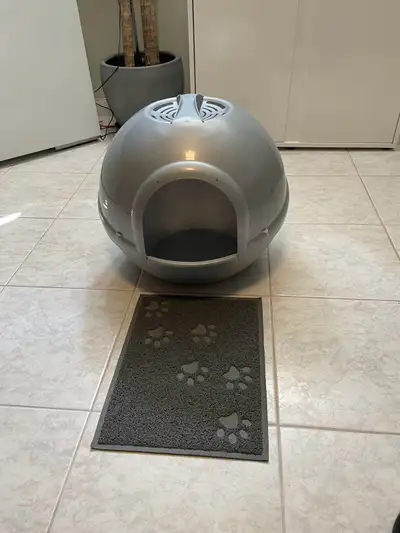 Used Cat Litter Box with Cat Mat included, View more