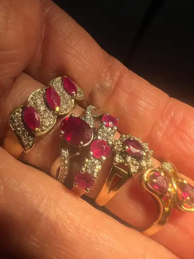 10 k ruby and diamonds rings , View more