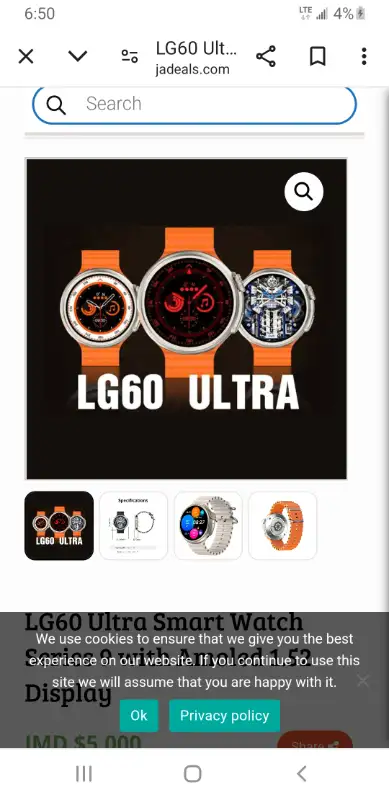 LG60 Ultra Smart Watch Series with Amoled 1.52 Display - New, View more