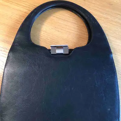 Vintage Coret Canadian Handbag Purse Black Faux Patent Leather R, View more