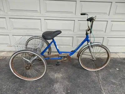 Rare Industrial grade 3 speed trike made for businesses and companies as a work bike. Frame - seat a...