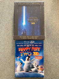 New sealed 3D Blurays Star Wars The Force Awakens Happy Feet 2 