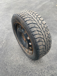winter tire set on rims