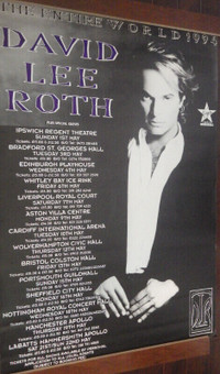 David Lee Roth 1994 World Tour 3.5 X 5 FEET BUS SHELTER POSTER