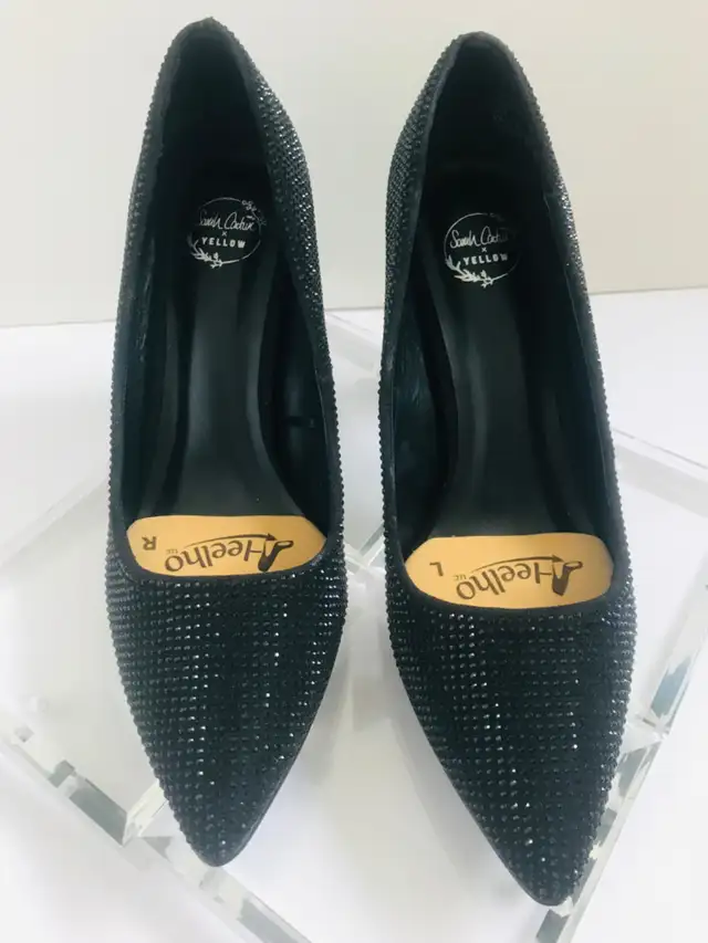Black High Heels Sparking Shoes Women Pointed-toes Pump in Women's - Shoes in City of Toronto - Image 10