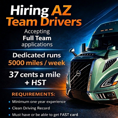 AZ Team Drivers Dedicated CA TO US Toyota AUTOPARTS 5000mi, View more