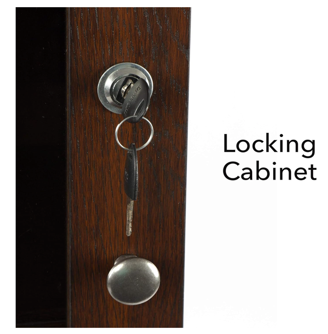 Locking Bar Cabinet with Smoked Frosted Glass Door in Hutches & Display Cabinets in City of Toronto - Image 4