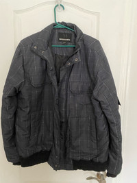 Men’s navy blue multi pocket winter jacket Size M