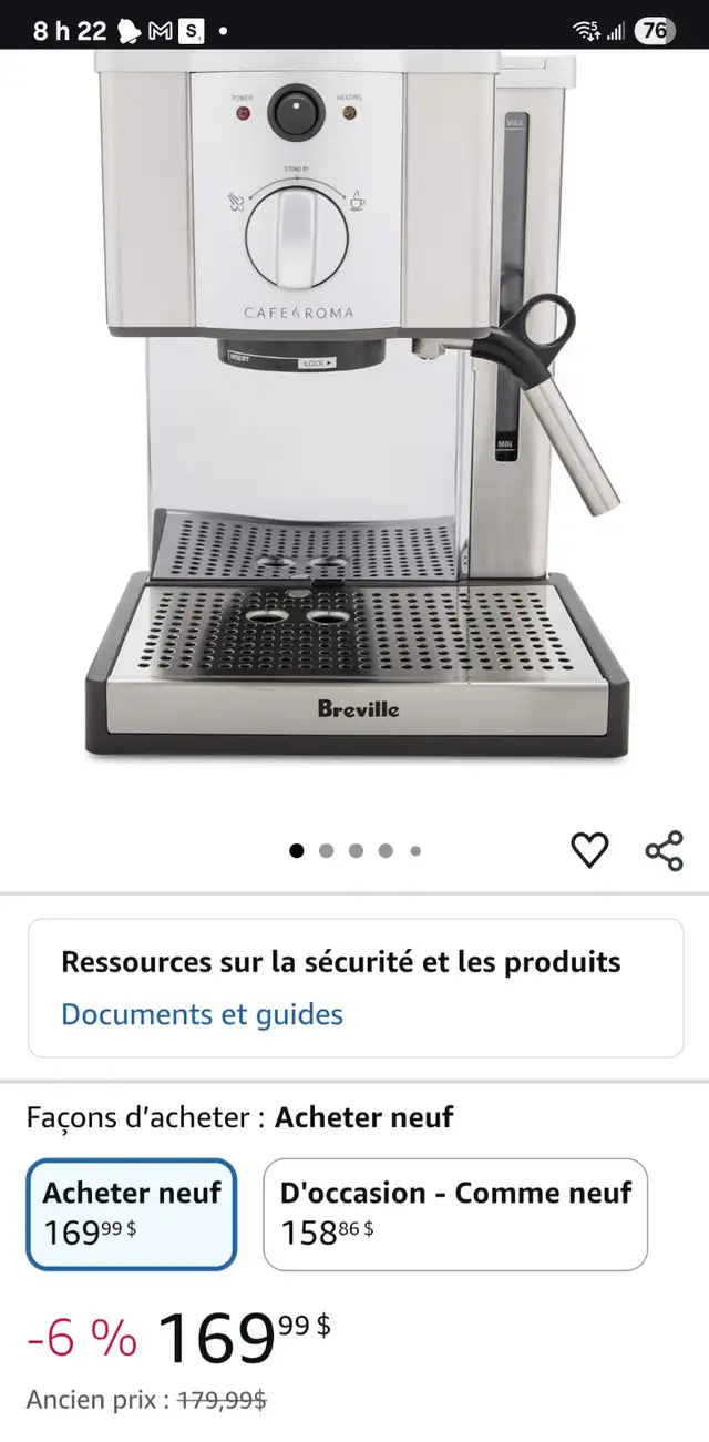 Cafetière Barista Roma Breville in Coffee Makers in Trois-Rivières - Image 7