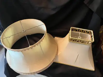 I have for sale 2 great ornate antique lamp shades. Both shades have damage to them and need repair....