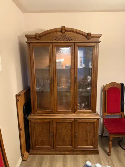 Vintage Oak China Cabinet , View more