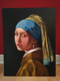 "Girl with a Pearl Earring" Acrylic Paint Study 14"x18"